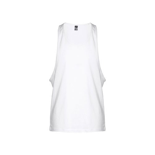 THC IBIZA WH. მამაკაცის ბამბის მაისური, გაყოფილი ხელთათმანებით და ჩამოშვებული ხელის ხვრელებით