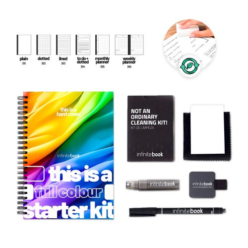 HARDCOVER A5 STARTER KIT - FULL COLOUR. Starter Kit A5 "Infinitebook" მყარი ყდით, შეიცავს ‘Full Colour’ პერსონალიზაციას წინა და უკანა ყდებზე
