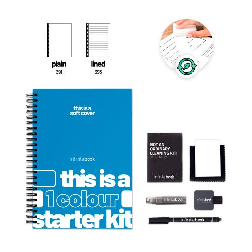 FLEXIVE COVER A4 STARTER KIT - 1 ფერი. Starter Kit A4 "Infinitebook" მოქნილი ყდით, შეიცავს პერსონალიზაციას ერთ ფერში ყდაზე და უკანა ყდაზე.