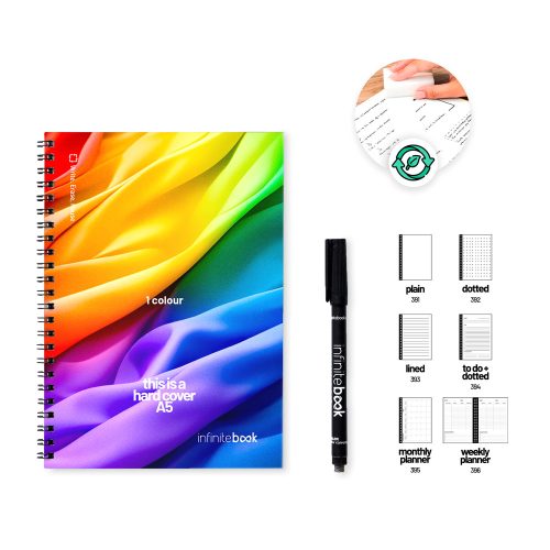HARDCOVER A5 INFINITEBOOK - სრული ფერი. A5 "Infinitebook" ბლოკნოტი მყარ ყდაზე, წინასა და უკანა ყდებზე “სრული ფერის” კასტომიზაციით