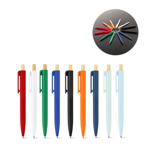 ZARA. გადამუშავებული ABS (100% rABS) ბურთულიანი კალამი ბამბუკის ღილაკით