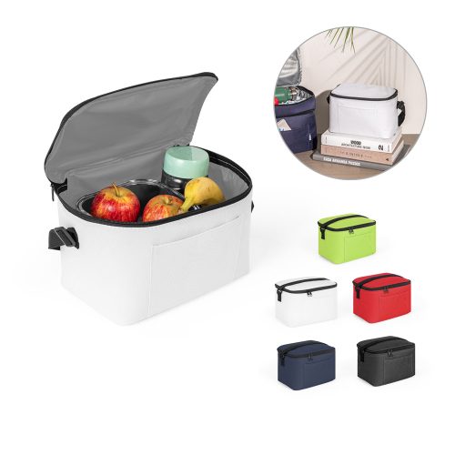 CANCUN. თერმული ჩანთა 600D RPET პოლიესტერში რეგულირებადი სამაგრით, 7 L