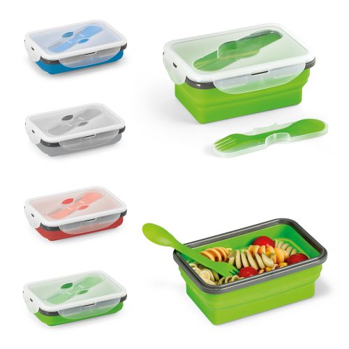 SAFFRON. Lunch Box. Retractable ჰერმეტული ყუთი სილიკონით და PP 640 mL