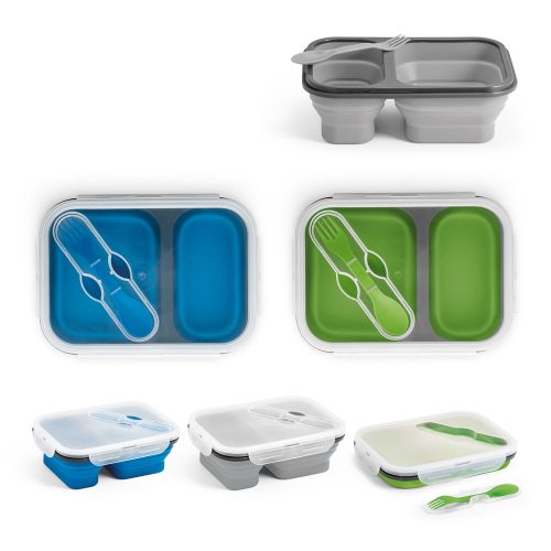 DILL. Lunch Box. Retractable ჰერმეტული ყუთი სილიკონისა და PP-ისგან (480 და 760 mL)