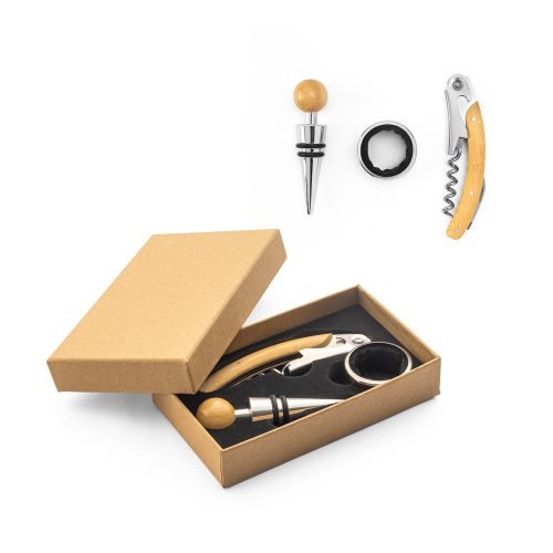 SAVORY. ბამბუკისა და უჟანგავი ფოლადის ღვინის ნაკრები