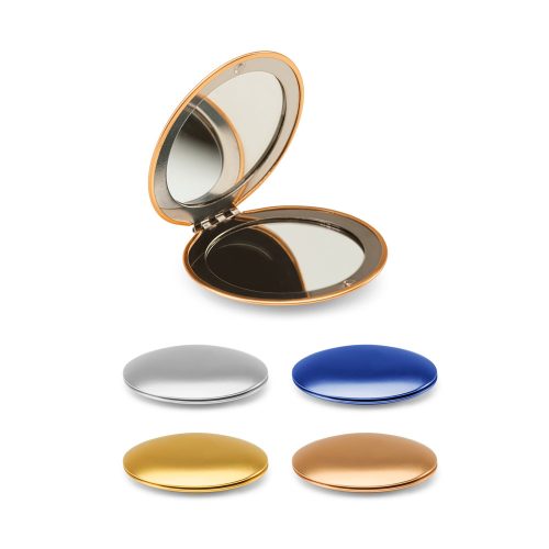 KAYLA. ორმხრივი მრგვალი ალუმინის სარკე მაგნიტური დახურვით