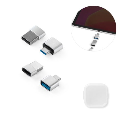 MINSKY. 2 ცალი ალუმინის USB-A / USB-C ადაპტერი ნაკრები