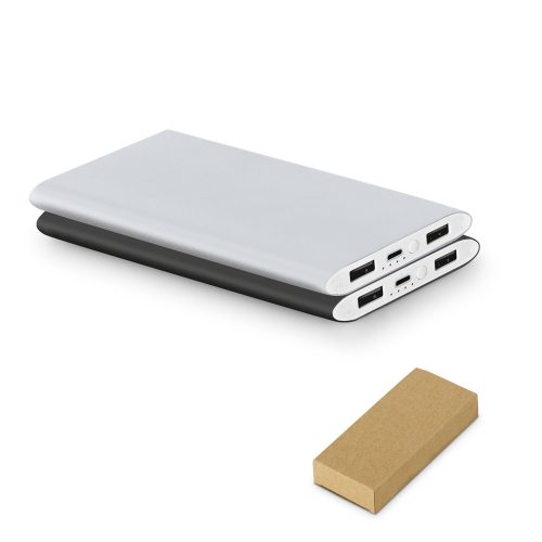 NOBEL. Power bank 7,200 mAh გადამუშავებული ალუმინიუმისგან (100% rAL)