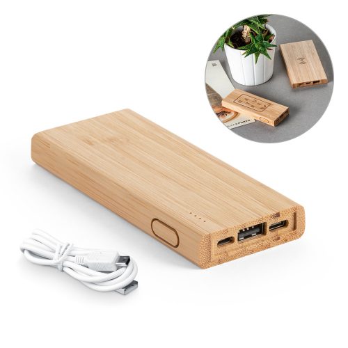KOHN. Power bank 5,000 mAh ბამბუკში